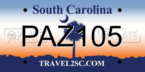PAZ105 South Carolina License Plate