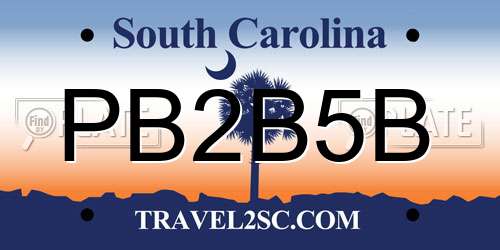 PB2B5B South Carolina License Plate