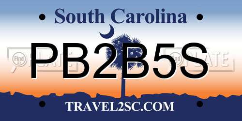 PB2B5S South Carolina License Plate