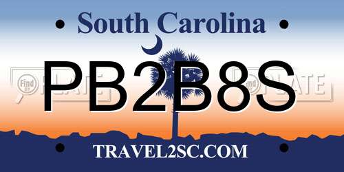 PB2B8S South Carolina License Plate