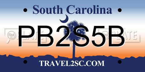 PB2S5B South Carolina License Plate