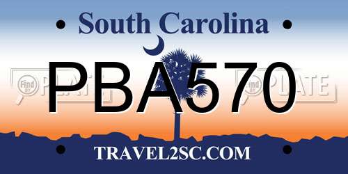 PBA570 South Carolina License Plate