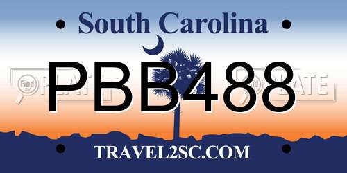 PBB488 South Carolina License Plate