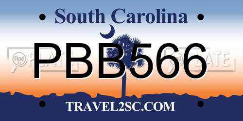 PBB566 South Carolina License Plate