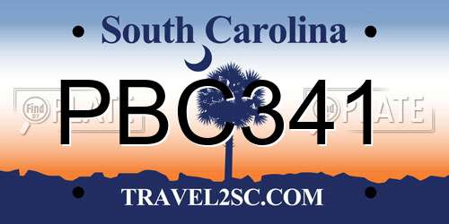 PBC341 South Carolina License Plate
