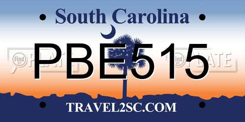 PBE515 South Carolina License Plate