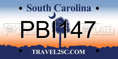PBI147 South Carolina License Plate