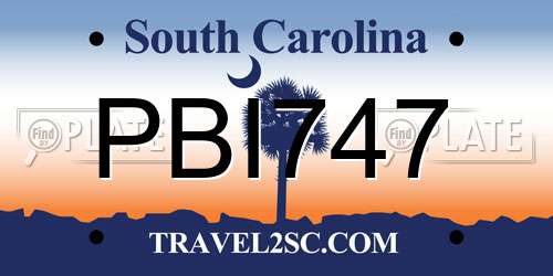 PBI747 South Carolina License Plate
