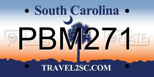 PBM271 South Carolina License Plate