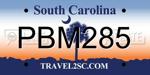PBM285 South Carolina License Plate