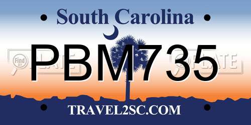 PBM735 South Carolina License Plate