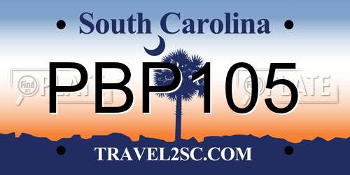 PBP105 South Carolina License Plate