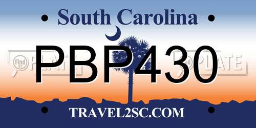 PBP430 South Carolina License Plate