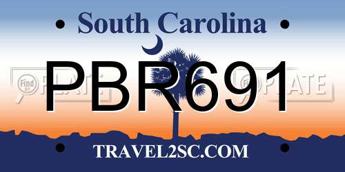 PBR691 South Carolina License Plate