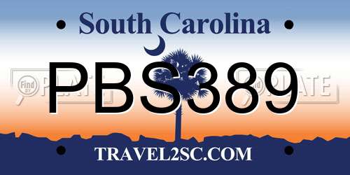 PBS389 South Carolina License Plate