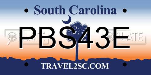 PBS43E South Carolina License Plate