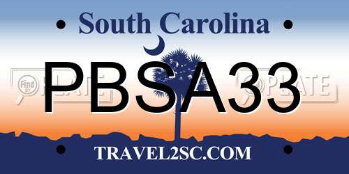PBSA33 South Carolina License Plate