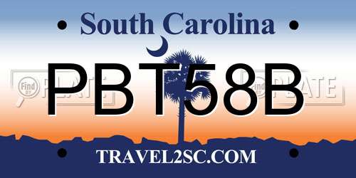 PBT58B South Carolina License Plate