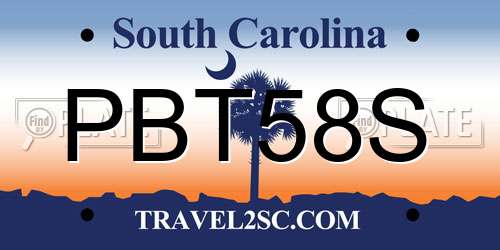 PBT58S South Carolina License Plate