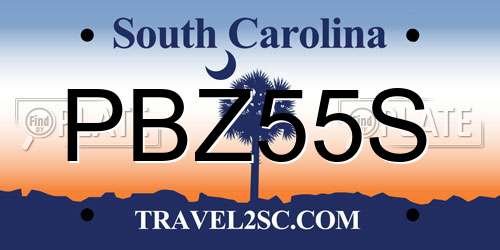 PBZ55S South Carolina License Plate