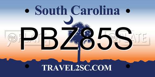 PBZ85S South Carolina License Plate