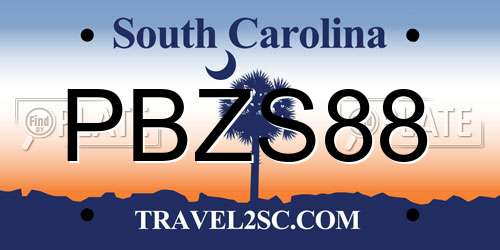 PBZS88 South Carolina License Plate