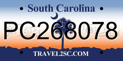 PC268078 South Carolina License Plate