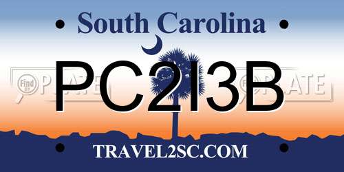 PC2I3B South Carolina License Plate
