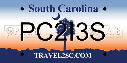 PC2I3S South Carolina License Plate