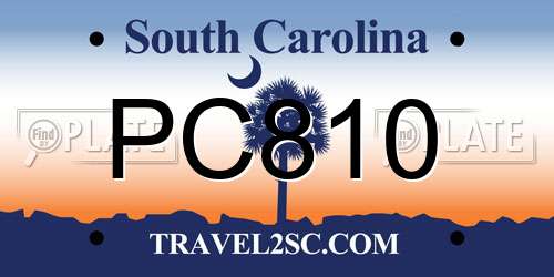 PC810 South Carolina License Plate