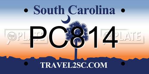 PC814 South Carolina License Plate