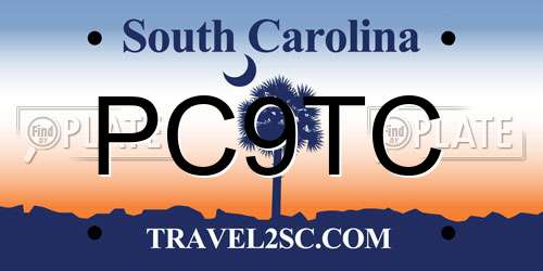 PC9TC South Carolina License Plate