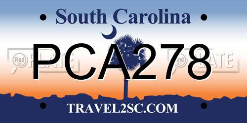 PCA278 South Carolina License Plate