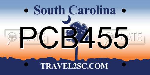 PCB455 South Carolina License Plate