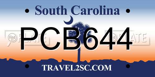 PCB644 South Carolina License Plate