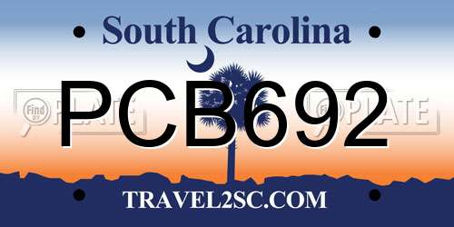 PCB692 South Carolina License Plate