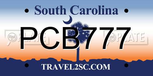 PCB777 South Carolina License Plate