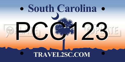 PCC123 South Carolina License Plate