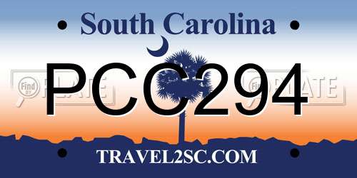 PCC294 South Carolina License Plate