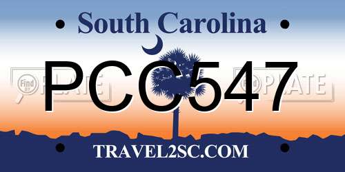 PCC547 South Carolina License Plate
