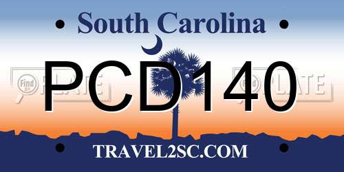 PCD140 South Carolina License Plate