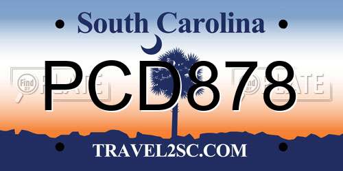 PCD878 South Carolina License Plate