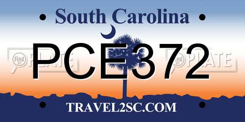 PCE372 South Carolina License Plate