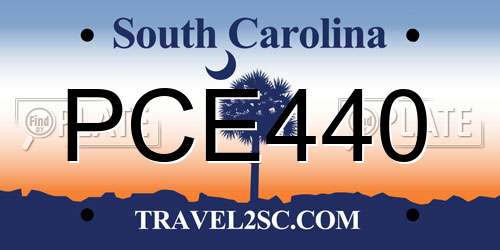 PCE440 South Carolina License Plate