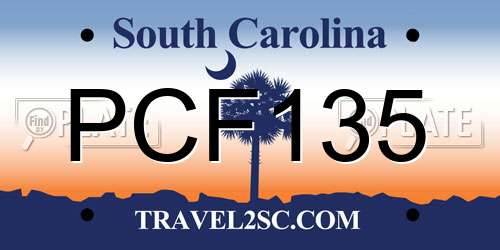 PCF135 South Carolina License Plate