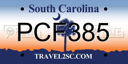 PCF385 South Carolina License Plate