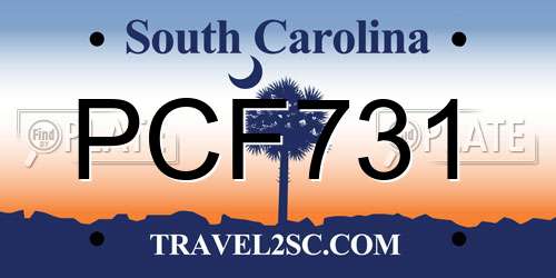 PCF731 South Carolina License Plate