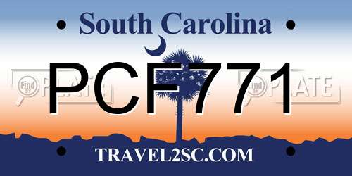 PCF771 South Carolina License Plate