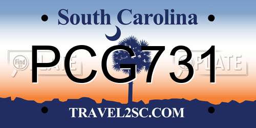 PCG731 South Carolina License Plate