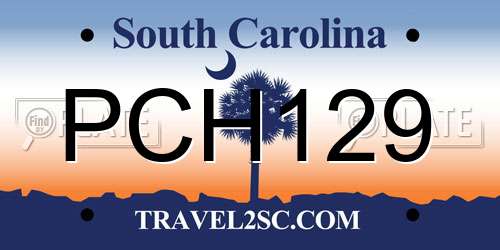 PCH129 South Carolina License Plate